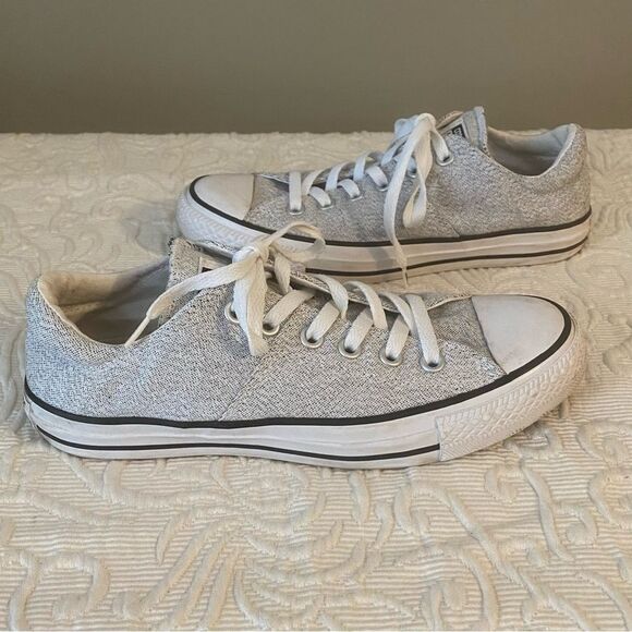 Converse All Star Madison Low Top Sneakers Silver Shimmer Cushion Tongue - Picture 3 of 9